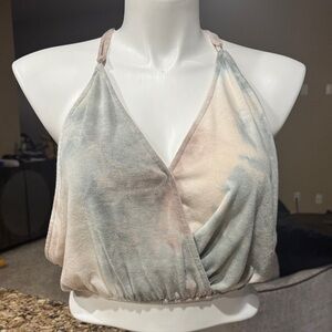 Pastel Tie-Dye Wrap Crop Top